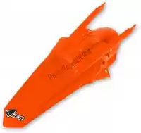 KT04081FFLU, UFO, Garde-boue arrière avec goupilles ktm orange fluo    , Nouveau