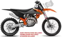 KTKIT528222, UFO, Conjunto de plástico ktm preto/cinza/laranja especial    , Novo