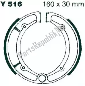 EBC EBCY516G sabot y516g sabots de frein - La partie au fond