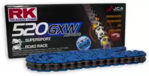RK 2670371B corrente, race nb520gxw, rebite 114 clf, azul - Lado inferior