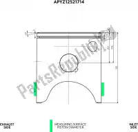 APYZ12521714A, VHM, Kit pistón sv 53,95 + biela 3 mm    , Nuevo