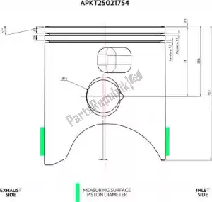 VHM APKT25021754B kit pistão sv 12 top 66,35 - Lado inferior