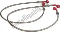 1401203R, Melvin, Brake line braided brake hoses front 3 pcs red    , New