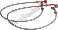 1402816R, Melvin, Remleiding braided brake hoses rear 2 pcs red    , Nieuw