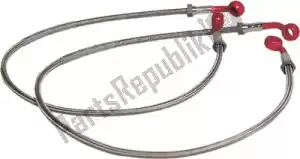 MELVIN 1401224R conduite de frein flexibles de frein tressés avant 2 pcs rouge - La partie au fond