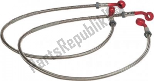 MELVIN 1401186R brake line braided brake hoses front 2 pcs red - Bottom side