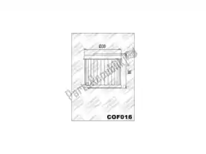 CHAMPION 525113 filter, oil cof016 - Bottom side