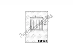 Here you can order the filter, oil cof039 from Champion, with part number 525211: