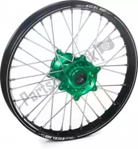 HAAN WHEELS 4812601537 wiel kit 19-1,85 black rim-green hub - Onderkant