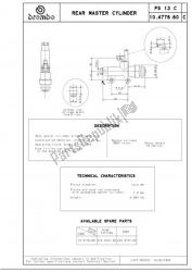 Brembo 43147660, M cyl master cylinder ps13c, OEM: Brembo 43147660