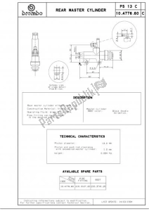 BREMBO 43147660 m cyl master cylinder ps13c - Bottom side