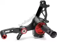 31230215, Gilles, Footrest rearset rct10gt, black-red    , New