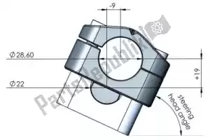 GILLES 3132200B adapter kierownicy/zestaw riser 1dgt, 22mm do 28mm - Górna strona