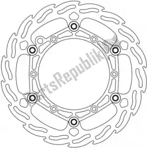 MOTO MASTER 6206111033 schijf 111033, flame floating steel disc 260 - Onderkant