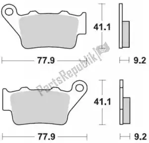 MOTO MASTER 6250093211 remblok 093211, brake pads sinter racing - Onderkant