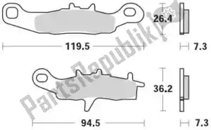 MOTO MASTER 6253093912 pastilha de freio 093912, pastilhas de freio sinter racing gp - Lado inferior