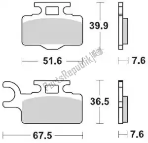 MOTO MASTER 6256094121 brake pad 094121, brake pads sinter nitro - Bottom side