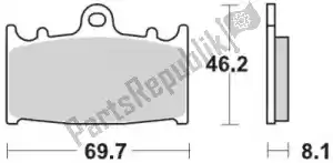 MOTO MASTER 6259099912 remblok 099912, brake pads sinter racing gp - Onderkant