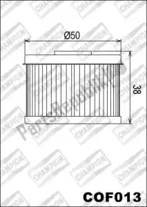 CHAMPION 525106 filtr oleju cof013 - Górna strona