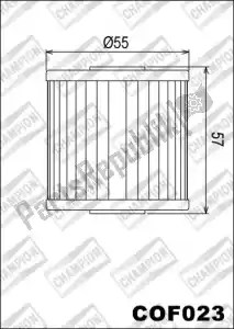 CHAMPION 525403 filtr oleju cof023 - Górna strona