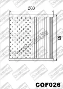 CHAMPION 525401 filter, olie  cof026 - Onderkant