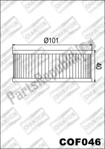 CHAMPION 525305 filter, oil cof046 - Upper side