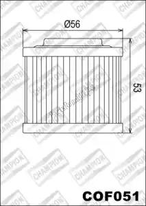 CHAMPION 5250192 filtro, aceite cof051 - Lado inferior