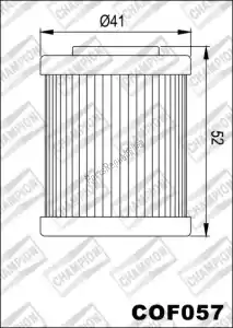 CHAMPION 525081 filtro, aceite cof057 - Lado superior