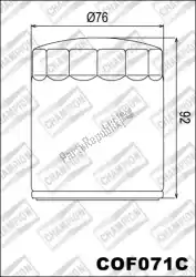 Here you can order the filter, oil cof071c from Champion, with part number 5250361: