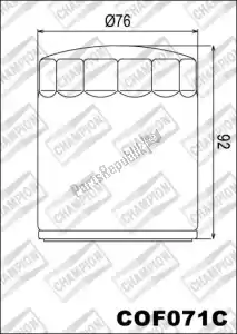 CHAMPION 5250361 filter, oil cof071c - Bottom side