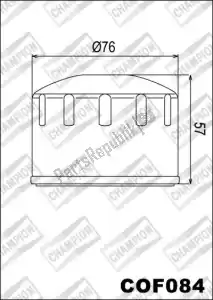 CHAMPION 525933 filter, olie  cof084 - Bovenkant