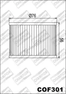 CHAMPION 525101 filtr oleju kof301 - Górna strona