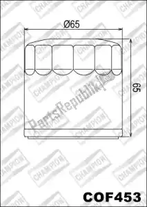 CHAMPION 52594610 filtro, óleo cof453 - Lado superior