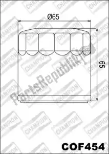 CHAMPION 525945 filtr oleju kof454 - Górna strona