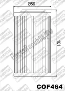 CHAMPION 5259321 filtro, aceite cof464 - Lado superior