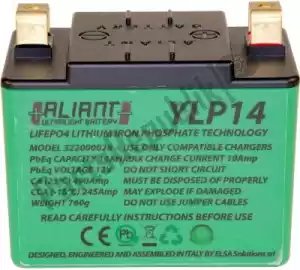 ALIANT 109975 accu ylp14 lithium - Onderkant