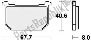 SBS 192539HF brake pad 539hf brake pads organic - Bottom side