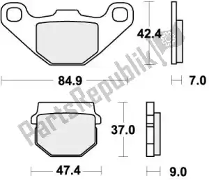 SBS 192544HF brake pad 544hf brake pads organic - Bottom side