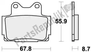 SBS 192570LS remblok 570ls brake pads sinter - Onderkant