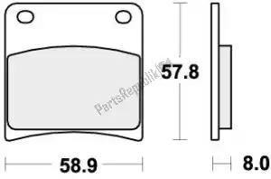 SBS 192620HF remblok 620hf brake pads organic - Onderkant