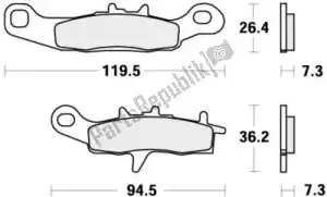 SBS 192726CS remblok 726cs brake pads organic - Onderkant