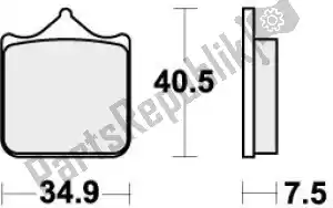 SBS 192762DS pastillas de freno 762ds-1 pastillas de freno sinter racing - Lado inferior