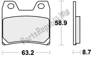 SBS 192770HF remblok 770hf brake pads organic - Onderkant