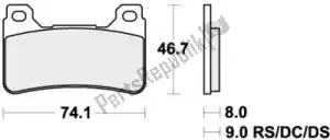 SBS 192809DC pastilha de freio 809dc pastilhas de freio de corrida orgânica - Lado inferior
