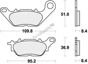 SBS 192858HF pastillas de freno 858hf pastillas de freno orgánicas - Lado inferior