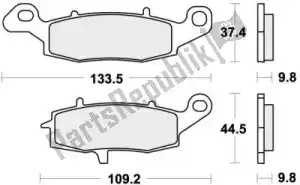 SBS 192920LS remblok 920ls brake pads sinter - Onderkant
