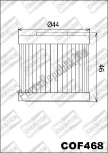 CHAMPION 525040 filter, oil cof468 - Bottom side