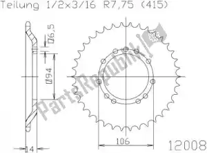 ESJOT 501200850 ktw rear steel 50t, 415 - Bottom side