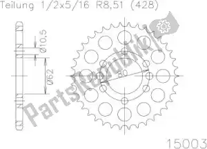 ESJOT 501500349 rueda de espigas - Lado inferior