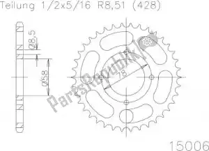 ESJOT 501500641 roda dentada - Lado inferior